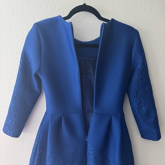 MaxMara Cobalt Blue Long Sleeve Mini Cocktail Dress size Medium - Picture 10 of 10